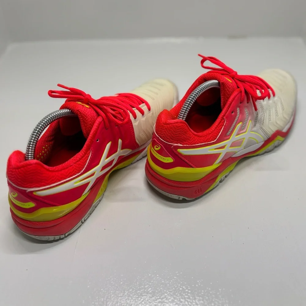 ASICS Gel-Resolution 7 Women’s 9.5 Tennis Shoes Red Pink White Athletic Sneakers - Picture 6 of 13